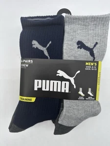 NEW 6 PAIR MENS PUMA TRAINING VENTILATION SPORT CUSHION CREW SOCKS  SIZE 8-12 - Picture 1 of 4