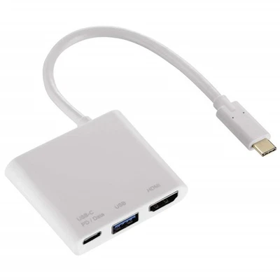 Hama USB-C 3.1 USB-Hub HDMI USB-Adapter 4K Monitor TV PC auch für Thunderbolt 3 - Bild 1 von 4