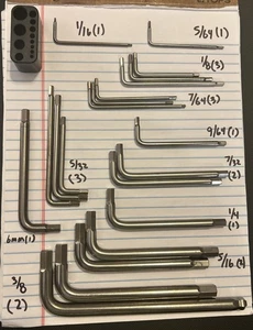 Steritool Stainless Steel 316L Hex Allen Key Standard 1/16 - 3/8(21) Pieces $285 - Picture 1 of 2