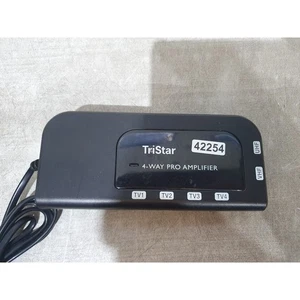 Tristar 28132TR 4-Way Pro Distribution Amplifier Black Compact UHF/VHF 75-Ohms - Picture 1 of 8