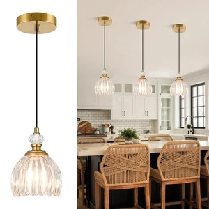 1 Piece 1-Light Gold Mini Pendant Light Kitchen Island Hanging Fixture Adjust... - Picture 1 of 9