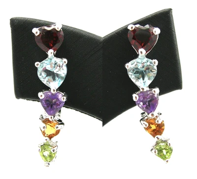 MERAVIGLIOSO ORECCHINI IN ARGENTO 925 CON  PIETRE NATURALI - Immagine 1 di 4