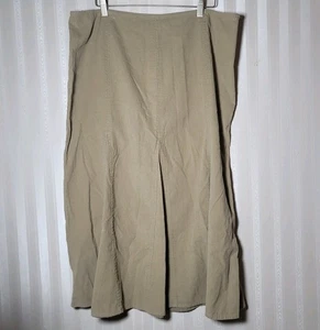 Style & Co Size 18 Skirt Modest Pinwale Corduroy Tan Long Teacher Y2k Godet EUC - Picture 1 of 6