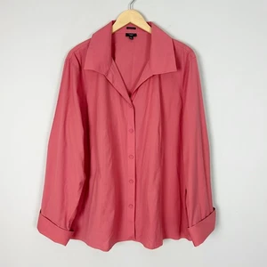 Talbots Wrinkle Resistant Mauve Pink Button Front Shirt Blouse Size 22W Women's - Picture 1 of 4