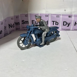 Grand Mettoy plastique fin vintage entraînement par friction police moto patrouille pilote - Photo 1/13