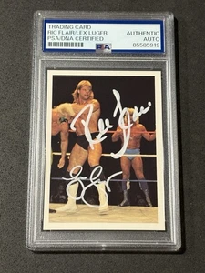 RIC FLAIR & LEX  LUGER 1988 WONDERAMA NWA SIGNED AUTOGRAPHED CARD PSA/DNA - Picture 1 of 2