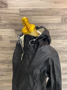 EDDIE BAUER Full Zip Up Pockets Black Hooded Rain Jacket Women's Size Medium - Picture 1 of 12