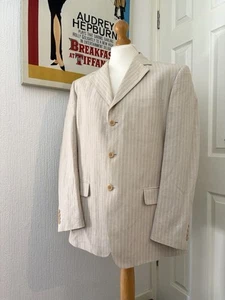 Blazer chaqueta deportiva Ted Lapidus vintage para hombre lino algodón beige sin forro 54 44 - Imagen 1 de 12