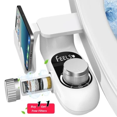 Bidet Fresh Water Spray Kit Non Electric Toilet Seat Attachment with Dual Nozzle - Image 1 of 4