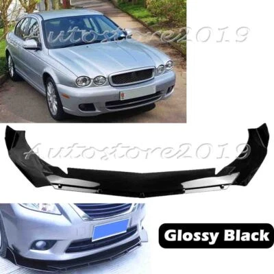 Add-on Universal Jaguar X-Type 2002-08 Front Bumper Lip Splitter Spoiler Glossy Foto 1 de 4