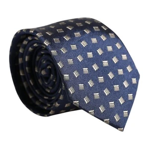 DOLCE & GABBANA Tie Blue Patterned Silk Adjustable Necktie Men Accessory 180usd - Picture 1 of 7
