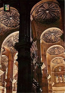 España Málaga Costa del Sol Catedral Techo Interior Postal - Imagen 1 de 2