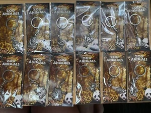 PANDA TIGER LION LIONESS RHINO SNAKE ELEPHANT SPIDER EAGLE KEYRING KEYCHAIN - Picture 1 of 15