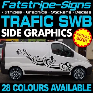 para adaptarse a RENAULT TRAFIC SWB GRÁFICOS PEGATINAS RAYAS CÁMPER FURGONETA AUTOCARAVANA - Imagen 1 de 2