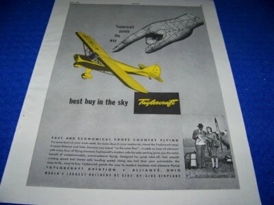 1946 TAYLORCRAFT "BEST BUY IN THE SKY"..1-PAGE SALES AD..(25DD) Foto 1 de 2