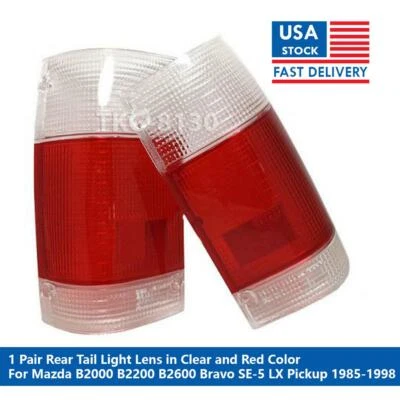 Clear Red Tail Light Lamp Lens For Mazda Magnum B2000 B2200 B2600 1985-1998 - Image 1 of 4