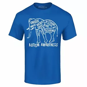 Autism Awareness Elephant T-shirt Unique Strong Blessed Fun Autism Dad Shirts - Picture 1 of 16