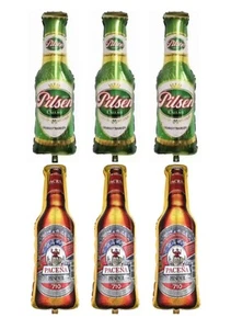 6 Stck. Mini Bierflasche Folie Ballon Luftfüllung Sommer BBQ Party Dekorationen Display - Bild 1 von 4