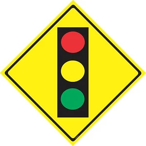 TRAFFIC LIGHT AHEAD / WARNING SIGN / CAUTION SIGN / ROAD SIGNS, room decor - Picture 1 of 1