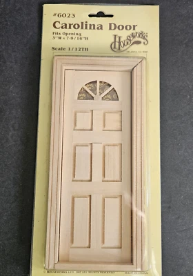 Houseworks Dollhouse Miniature Carolina Door Item #6023 Unfinished Wood-2001 - Image 1 of 4