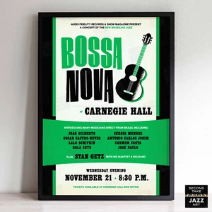 João Gilberto - Stan Getz Poster - Bossa Nova at Carnegie Hall - 1962 (grün) - Bild 1 von 7