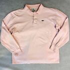 Lacoste Polo Shirt Mens Size Large / 7 Pink Long Sleeve Pique Cotton