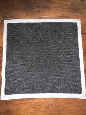 Bufanda de bolsillo Brooks Brothers negra + gris borde totalmente nueva precio de venta sugerido por el fabricante £95 seda/cachemira Foto 1 de 4