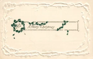 Geprägte Postkarte Holly Mail Frohe Weihnachten - Bild 1 von 2