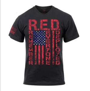 Camiseta deportiva NEGRA bandera de Estados Unidos "Recuerda a todos desplegados" camiseta R.E.D.Muscle 1847 - Imagen 1 de 7
