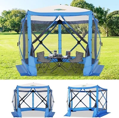 Tienda de campaña con pantalla gazebo emergente de 8x8 pies ~ 12 x 12 pies para acampar, tienda central al aire libre, EE. UU. Foto 1 de 4