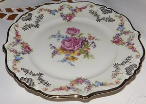 Eschenbach Bavaria Germany 1 Kuchenteller 1 Untertasse Goldrand Blumen Muster - Bild 1 von 4