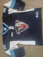 MAINE BLACK  BEARS HOCKEY JERSEY  NCAA WITH FIGHT STRAP SIZE 48