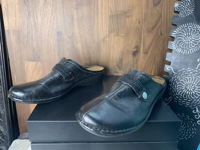 Naturalizer N5 Relieve 9.5 Black Comfort Pebbled Leather Mule Shoes - Image 1 of 4