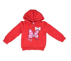 DISNEY MINNIE MOUSE GIRLS 2-PIECE HOODIE, RED (7/8) *DIRTY* - Picture 1 of 2