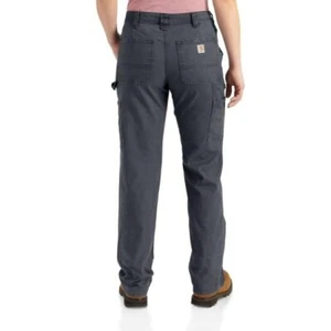 Carhartt WOMEN'S RUGGED FLEX® LOOSE FIT CANVAS WORK PANT SIZE 8 DARK GRAY NEW - Picture 1 of 4