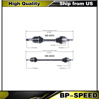 Juego de 2 piezas de eje articulado delantero TrakMotive CV para Mercedes-Benz ML320 ML500 Foto 1 de 4