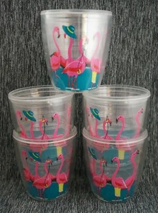 TIM McNAMARA 1987 Kunststoff FLAMINGOBECHER doppelwandig - 5er Set - Bild 1 von 4
