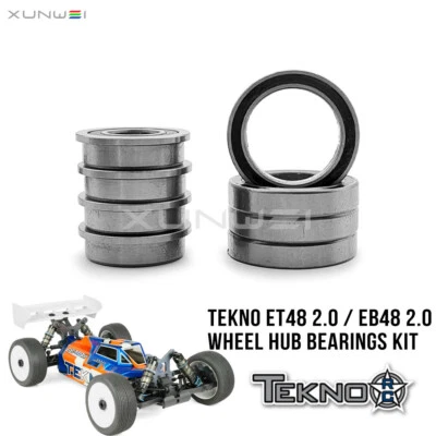 Kit de rolamentos de esferas cubo de roda 8 peças para peça de buggy de controle remoto Tekno ET48 EB48 2.0 - Imagem 1 de 4