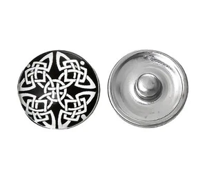 Wechsel - Chunks / Click Buttons, "Silver Tribal" (1 Stück), Knauf ca. 5,5mm (1, - Bild 1 von 3