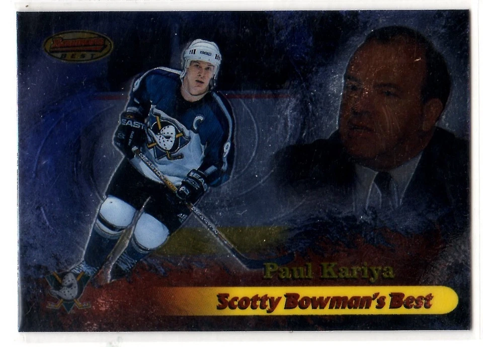 1X PAUL KARIYA 1998 99 Bowmans Best #SB9 Scotty Bowmans Best Insert Ducks - Image 1 of 1