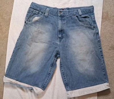 Vintage Raw Blue Shorts Mens Y2K Hip Hop Baggy Grunge Skater Jean Size 38 - Image 1 of 4