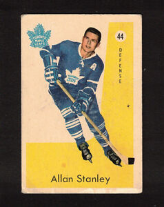 1959-60 ALLAN STANLEY #44 Parkhurst Leafs HALL OF FAME Star Vintage Hockey Card