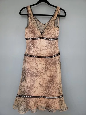 BCBG MAXAZRIA Silk Black Lace Pink Early 2000’s Y2K Dress Whimsigoth Fairycore - Image 1 of 4