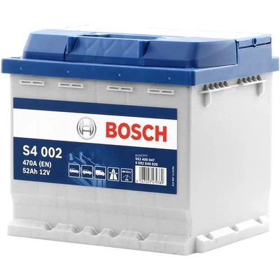 BOSCH S4 002 Starterbatterie 12V 52Ah 470A/EN L1 für VW Fiat Renault Skoda Seat - Bild 1 von 4