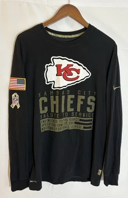 Camiseta negra Nike Dri-Fit Salute to Service L/S grande de Kansas City Chiefs para hombre Foto 1 de 3