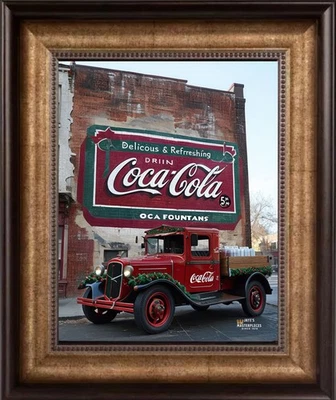 Vintage coca cola set of 2, 11X14 old, framed prints by Jaye Metcalfe - Image 1 of 4