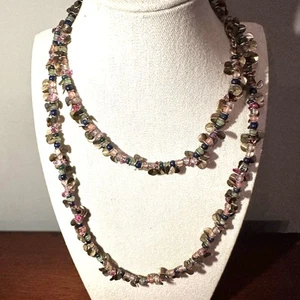 Loft Brass Necklace Long Metal Leaf Beaded Fashion Business Casual Chain - Picture 1 of 8