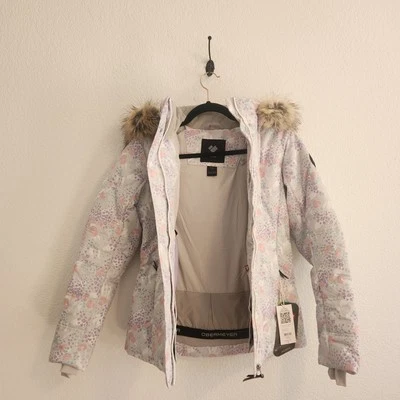 Obermeyer Women's Size 4 Pastel Floral Faux Fur Snow Jacket NWT - Image 1 of 4