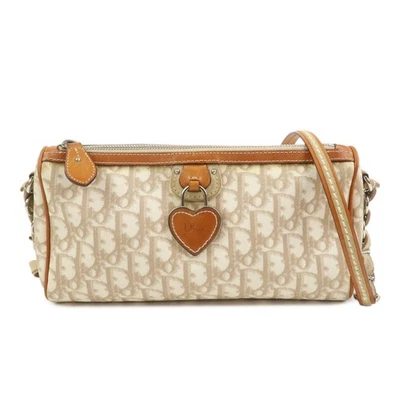 Bolso de Hombro Christian Dior Trotter Romántico PVC Lona Cuero Auténtico Usado Envío Gratis Foto 1 de 4