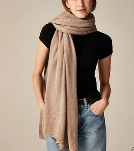 J.CREW Oversized Cashmere Travel Wrap Heather Birch 79"L x 33"W New $198 K2532 - Picture 1 of 3
